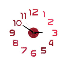 Load image into Gallery viewer, 3D Modern Mirror Digital Display Home Use Art Modern European Style Wall Clock DIY Stickers Home Decoration Accessories Watch